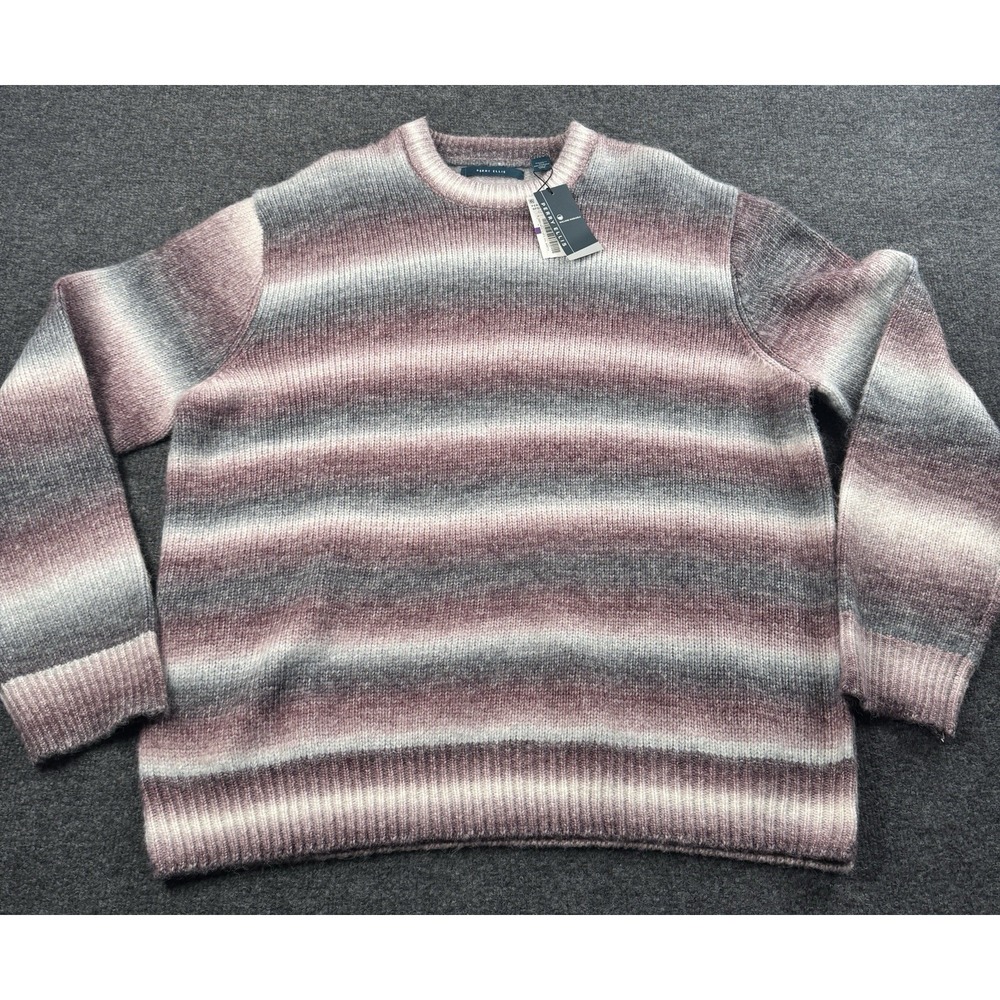 Perry Ellis Mens Sweater Red/Purple Gradient Pullover XXL  Acrylic Blend NWT